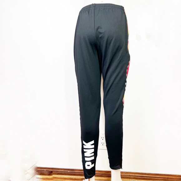 PINK by VICTORIA SECRET skinny black track pants zip ankle, tie waist NWOT sz M - Picture 6 of 9